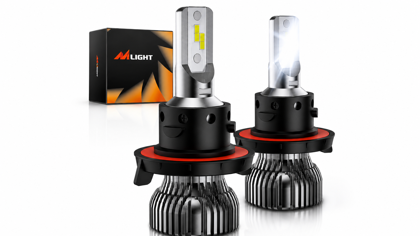 2PCS H13/9008 LED Headlight Bulbs 10000LM 6000K Plug & Play for Ford Jeep Dodge GMC
