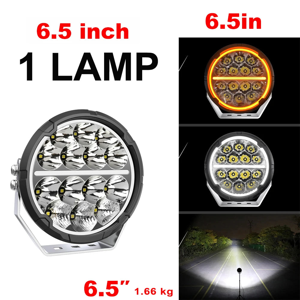 BraveWAY 6.5” LED Driving Light Bar IP68 Offroad Work Light for Truck Jeep UTV 4x4 Toyota Ford