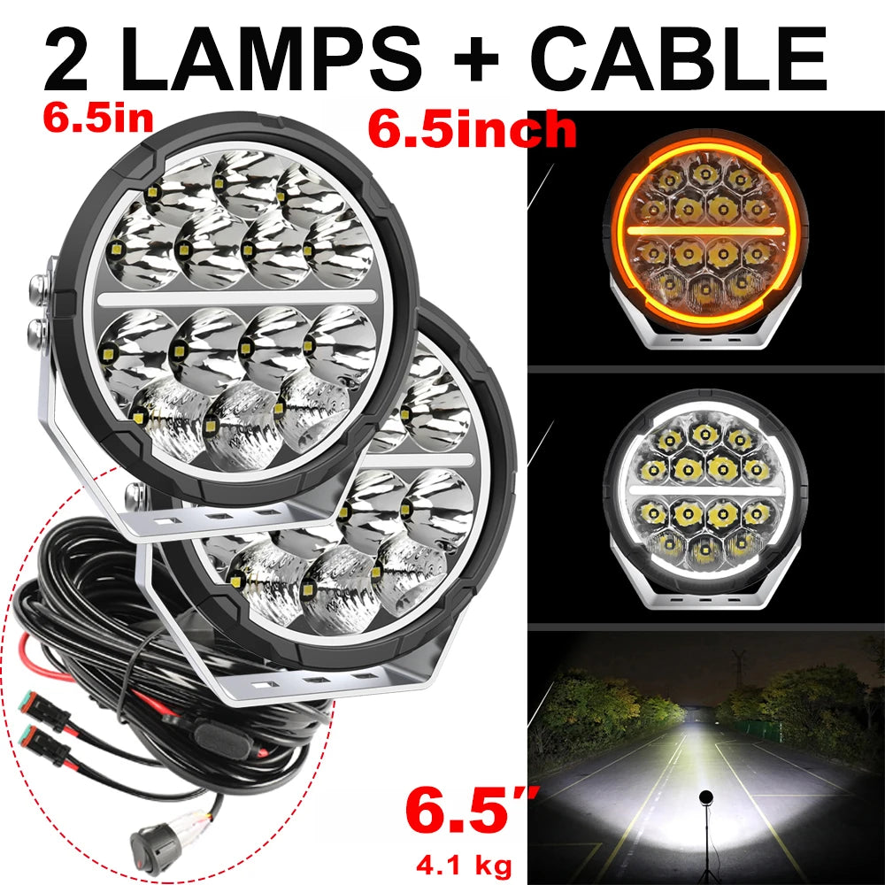 BraveWAY 6.5” LED Driving Light Bar IP68 Offroad Work Light for Truck Jeep UTV 4x4 Toyota Ford