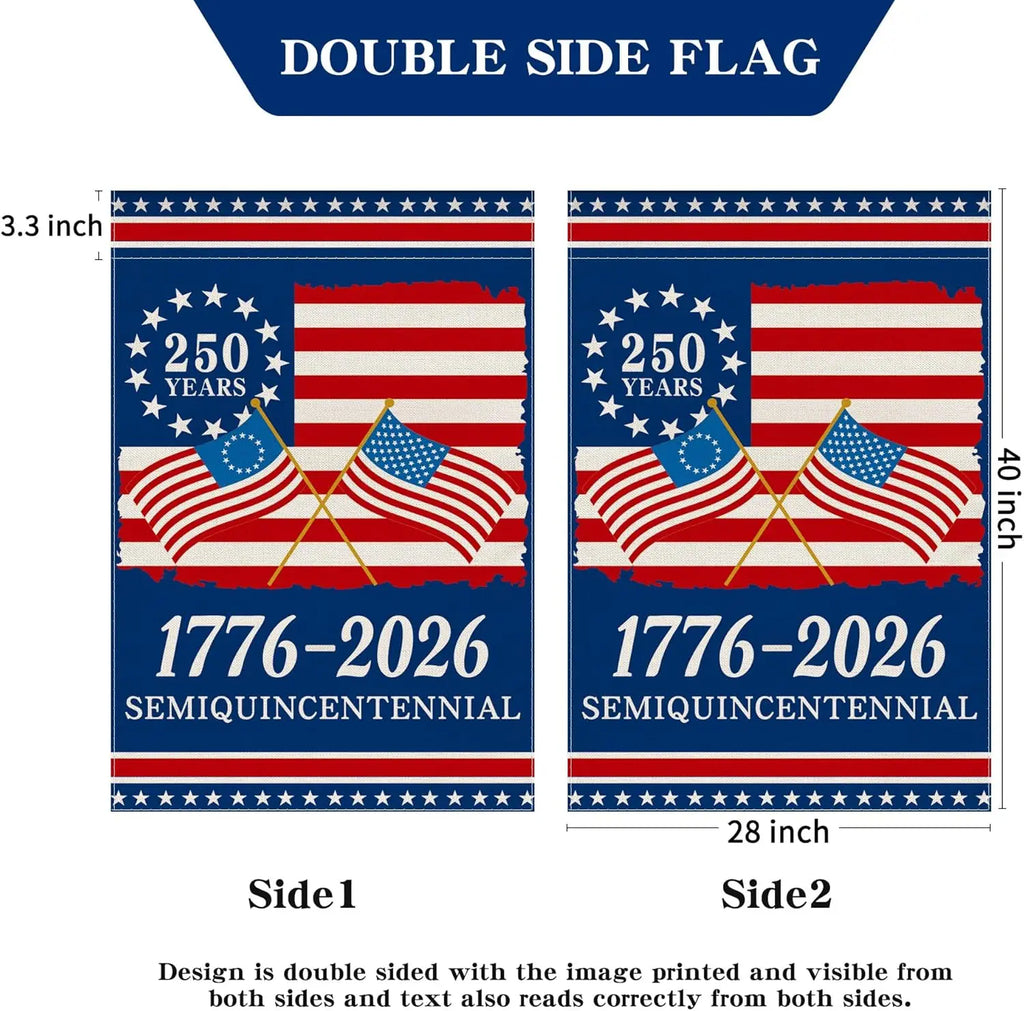 250th Anniversary America Garden Flag 1776–2026 | Patriotic USA Yard Decor