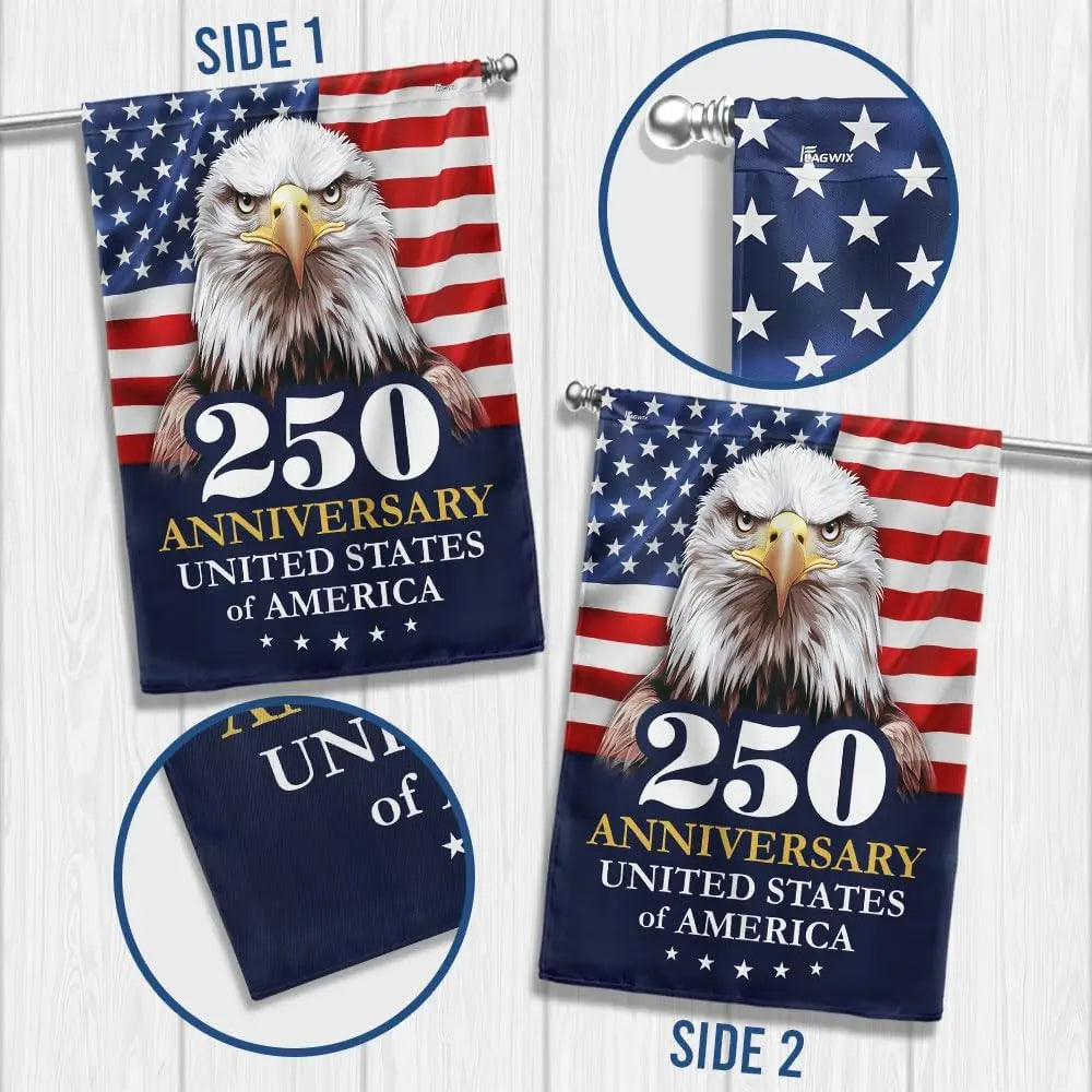 American Flag 250th Anniversary Garden Flag 1776–2026 | Patriotic Eagle USA Decor