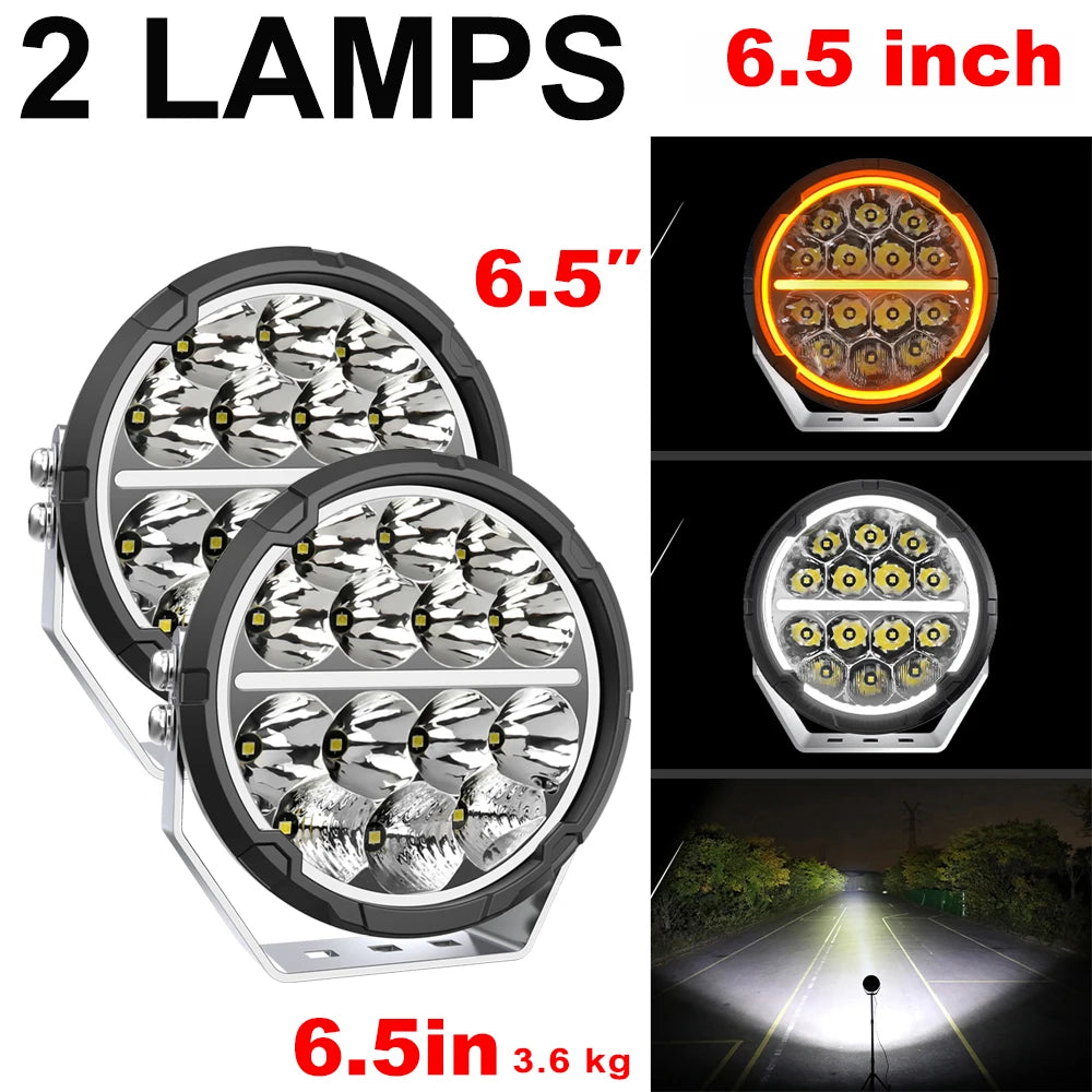 BraveWAY 6.5” LED Driving Light Bar IP68 Offroad Work Light for Truck Jeep UTV 4x4 Toyota Ford