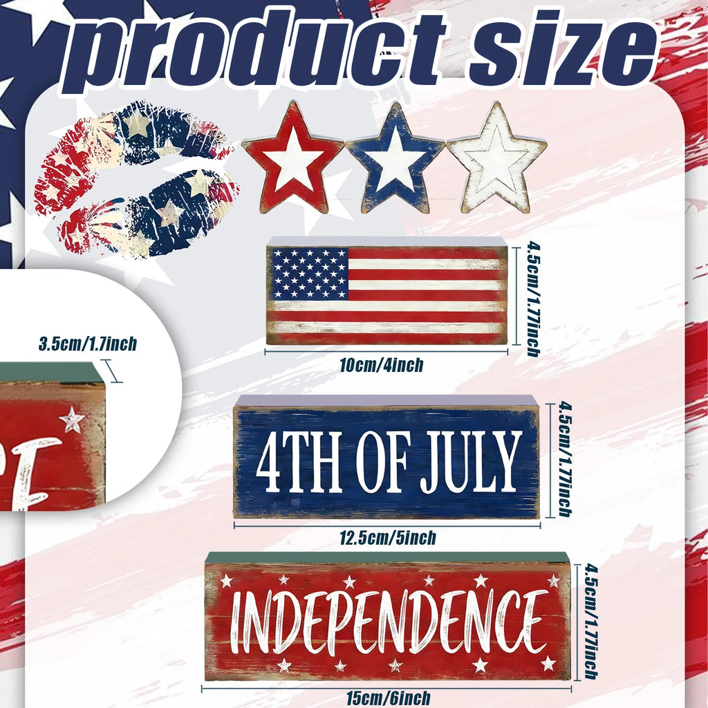 God Bless America™ Rustic Wooden Table Decor
