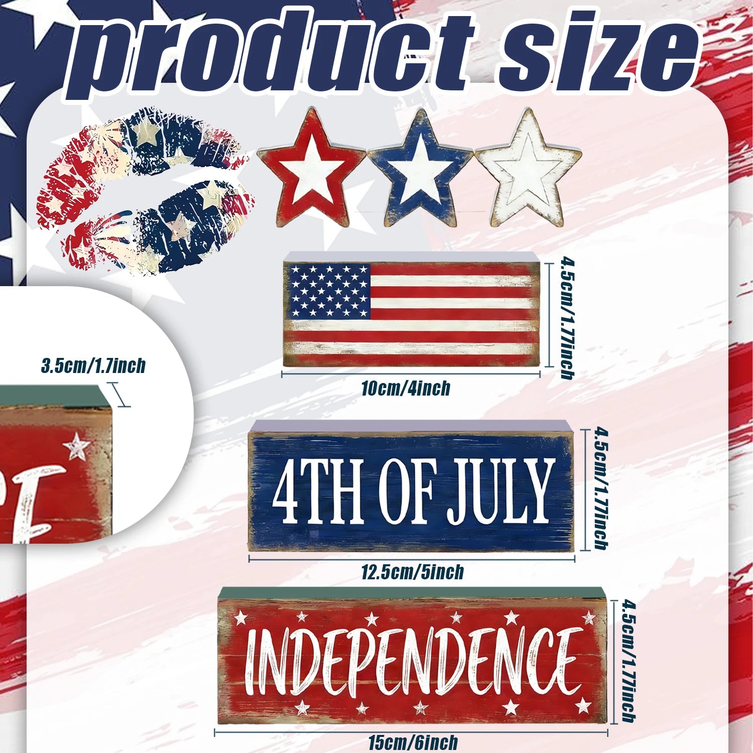 God Bless America™ Rustic Wooden Table Decor
