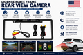 US License Plate Frame Backup Camera with IR Night Vision – Rear View Reversing Camera for Cars, SUVs & Pickups