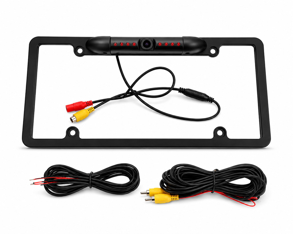 US License Plate Frame Backup Camera with IR Night Vision – Rear View Reversing Camera for Cars, SUVs & Pickups