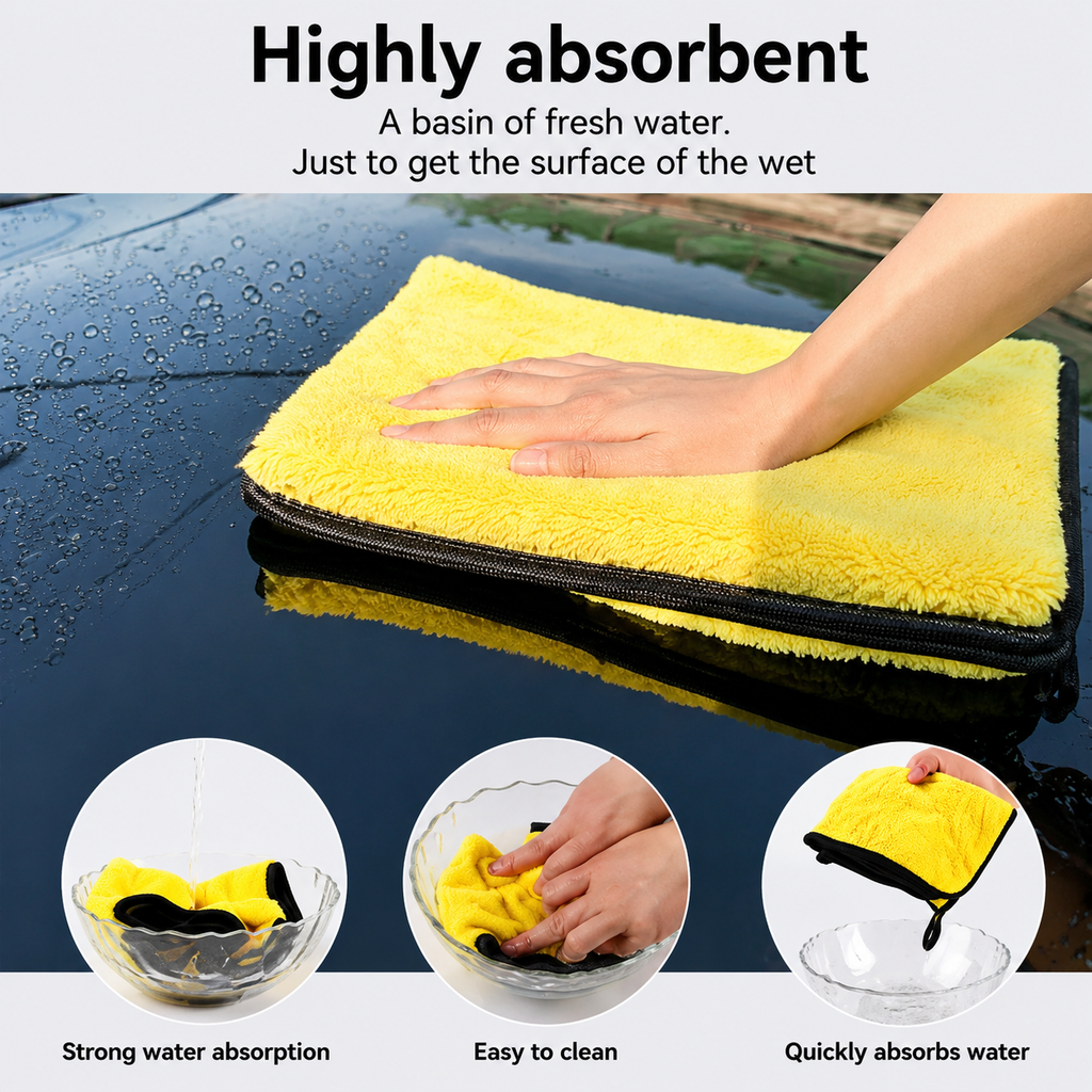 Car Wash Microfiber Towels Absorbent Cleaning Cloth Thickened Drying Towel 30x30 30x40 30x60cm