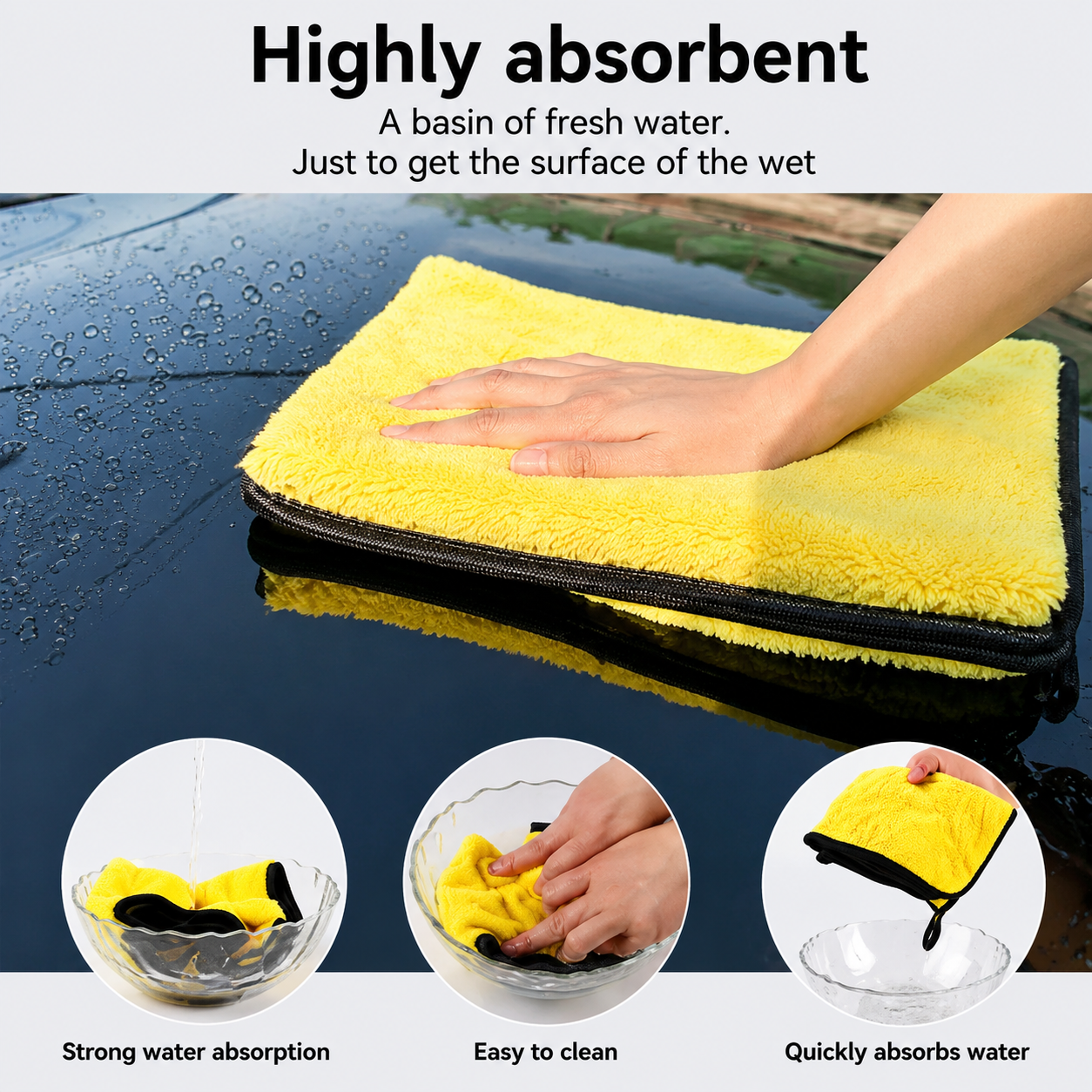 Car Wash Microfiber Towels Absorbent Cleaning Cloth Thickened Drying Towel 30x30 30x40 30x60cm