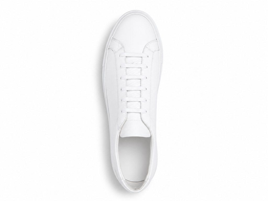 2026 Luxury Handmade White Sneakers for Men & Women – Casual Flat Lace-Up Leather Board Shoes