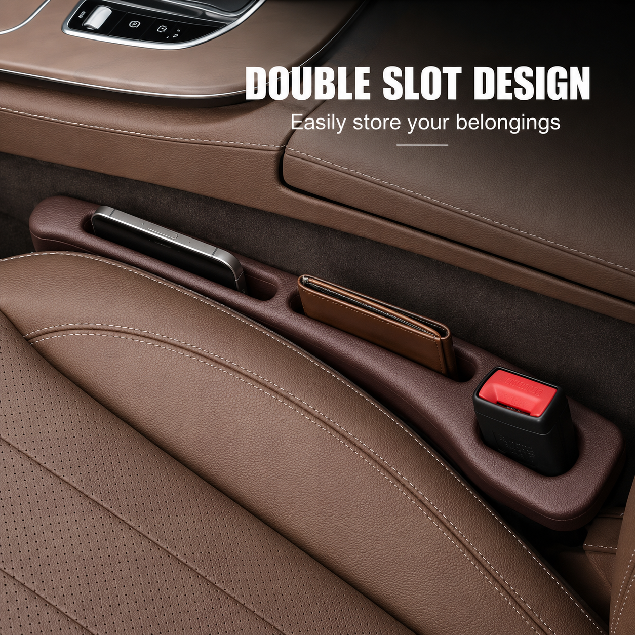 2PCS Car Seat Gap Filler Leak-Proof Phone Wallet Holder for Cars