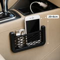 Universal Car Organizer Mesh Storage Bag with Adhesive Net Pocket for Phone Keys Accessories Interior Storage