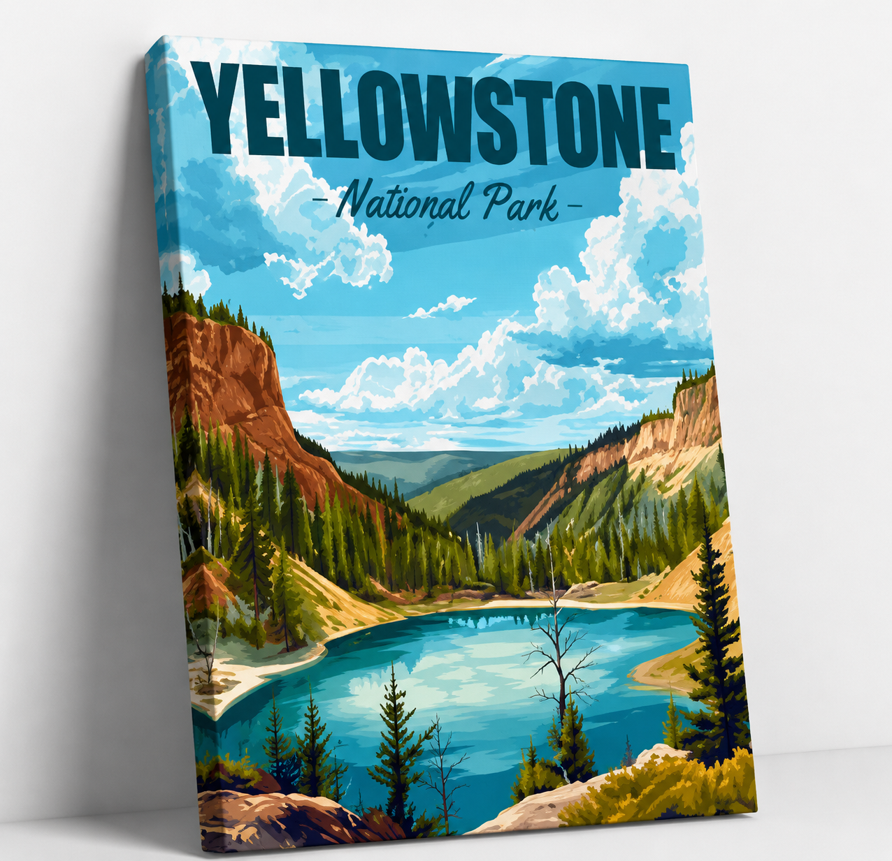 Yellowstone National Park Canvas Wall Art – Customizable Landscape Poster Print for Home Decor