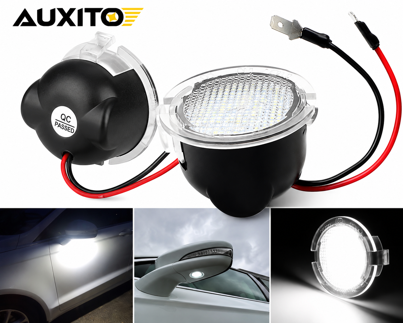 2Pcs LED Rear View Mirror Puddle Lights For Ford & Lincoln