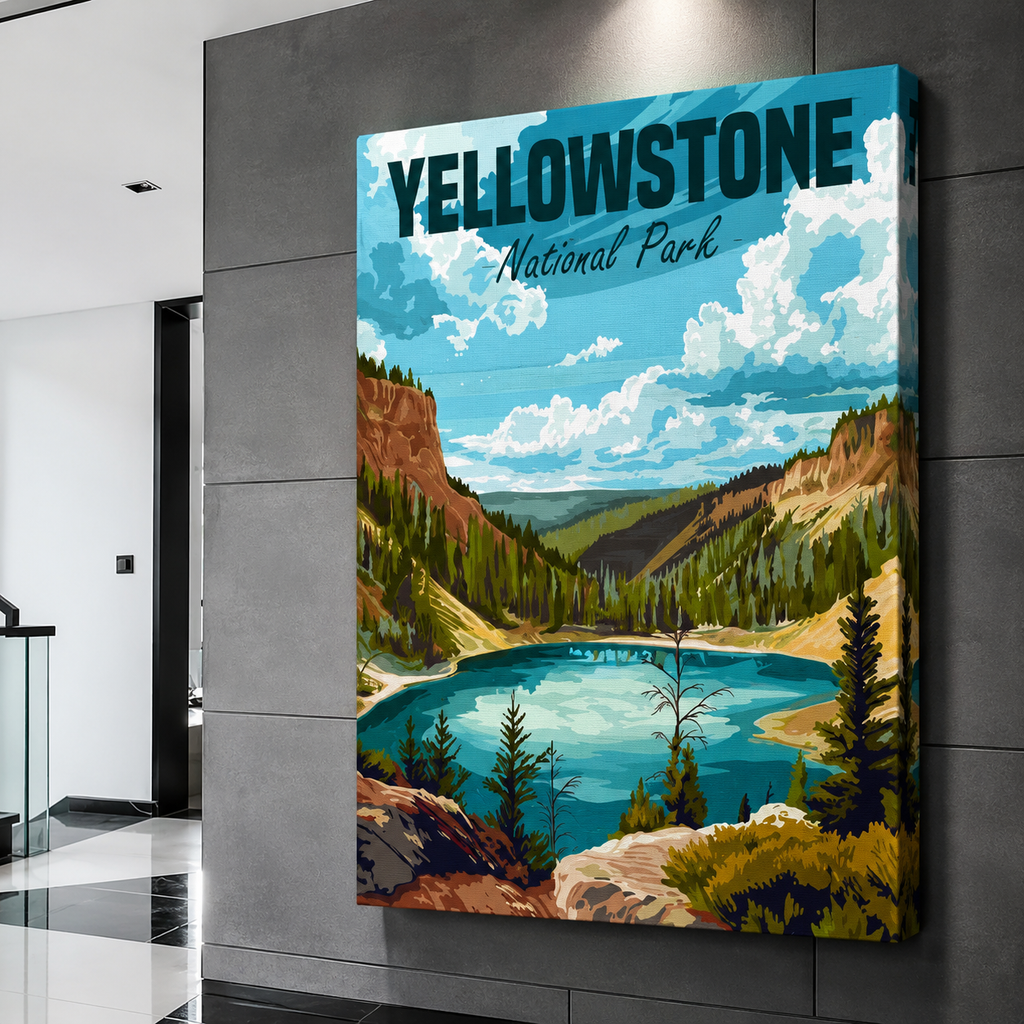 Yellowstone National Park Canvas Wall Art – Customizable Landscape Poster Print for Home Decor