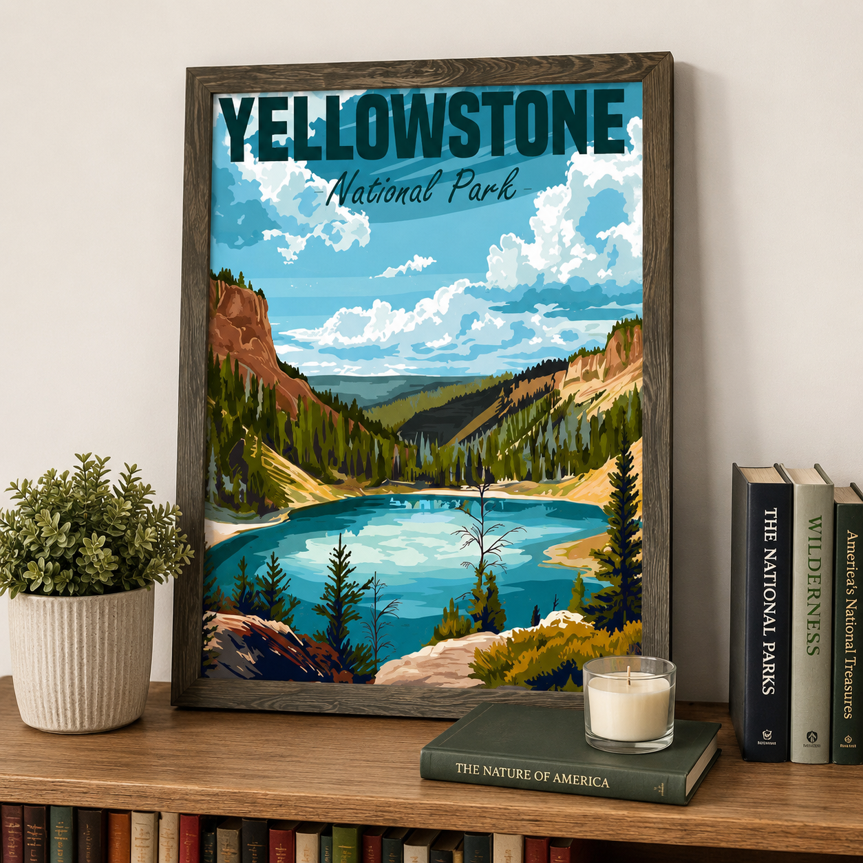 Yellowstone National Park Canvas Wall Art – Customizable Landscape Poster Print for Home Decor