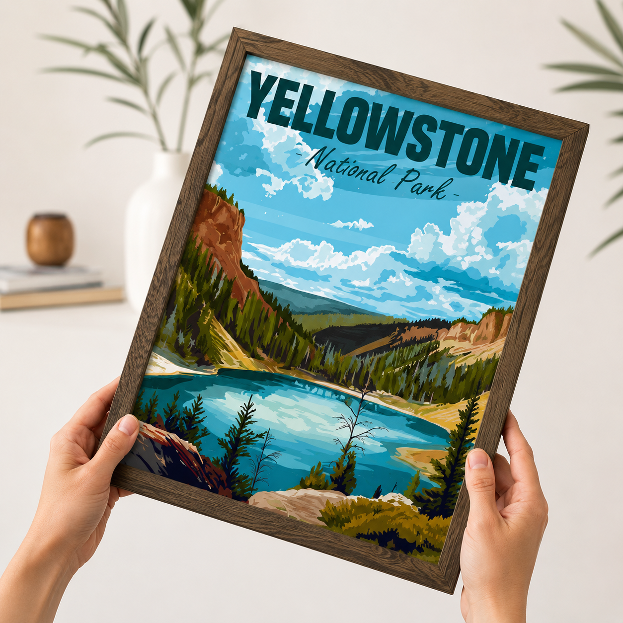 Yellowstone National Park Canvas Wall Art – Customizable Landscape Poster Print for Home Decor