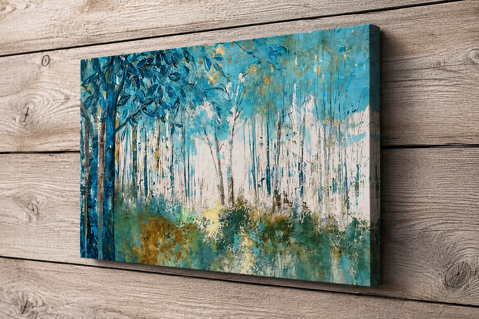 Framed Forest Landscape Canvas Wall Art – Modern Nature Poster for Living Room & Bedroom Decor
