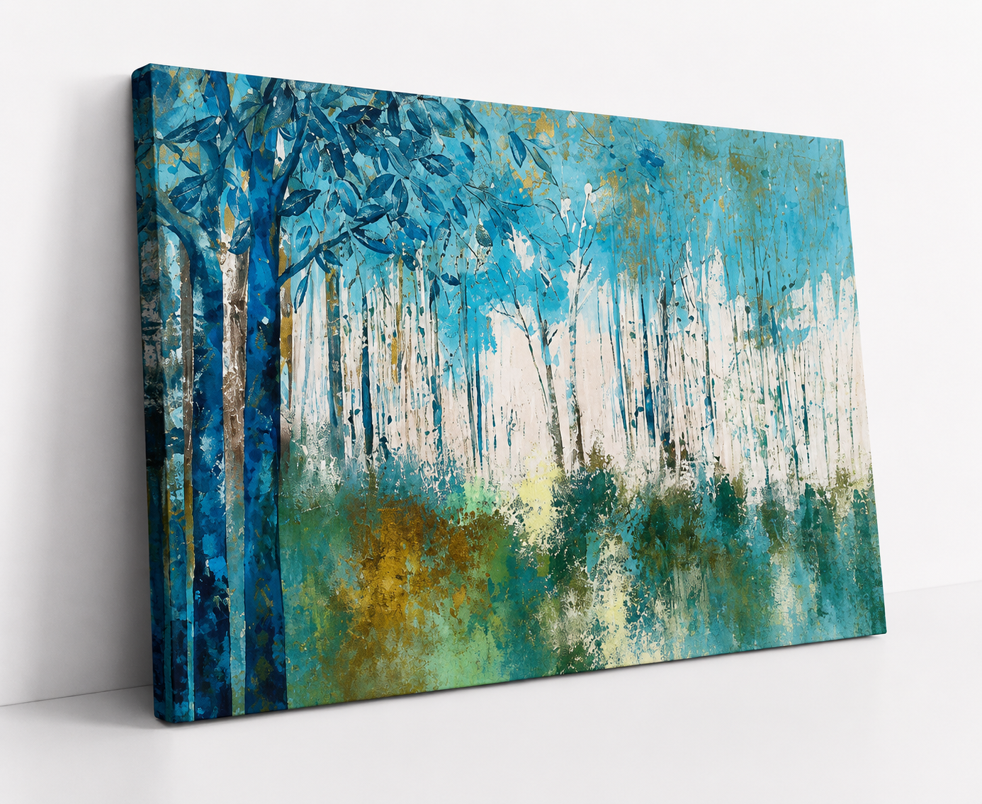 Framed Forest Landscape Canvas Wall Art – Modern Nature Poster for Living Room & Bedroom Decor