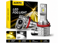 AUXITO 2Pcs Canbus H11/H8 LED Fog Light Bulbs 3000K Yellow 6500K White 4000LM Waterproof Driving Lamps for Toyota Ford