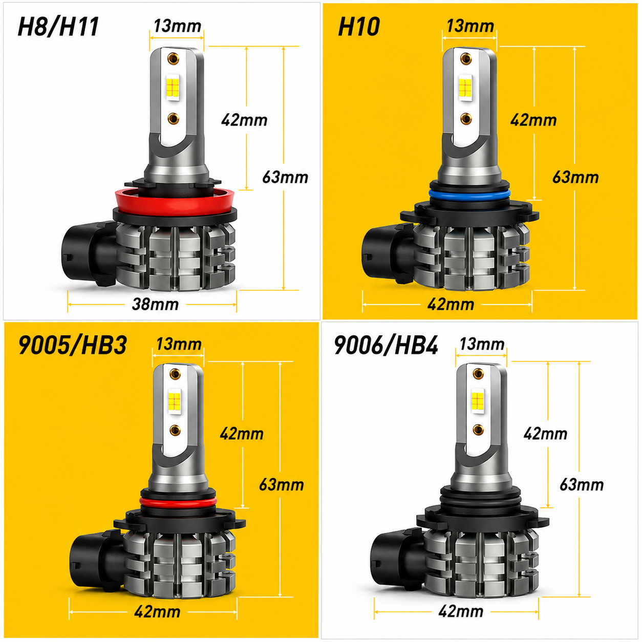 AUXITO 2Pcs Canbus H11/H8 LED Fog Light Bulbs 3000K Yellow 6500K White 4000LM Waterproof Driving Lamps for Toyota Ford