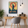 Statue of Liberty Canvas Wall Art – New York City Poster Print for Bedroom, Living Room & Office Decor