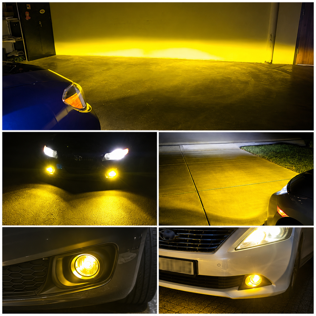 AUXITO 2Pcs Canbus H11/H8 LED Fog Light Bulbs 3000K Yellow 6500K White 4000LM Waterproof Driving Lamps for Toyota Ford