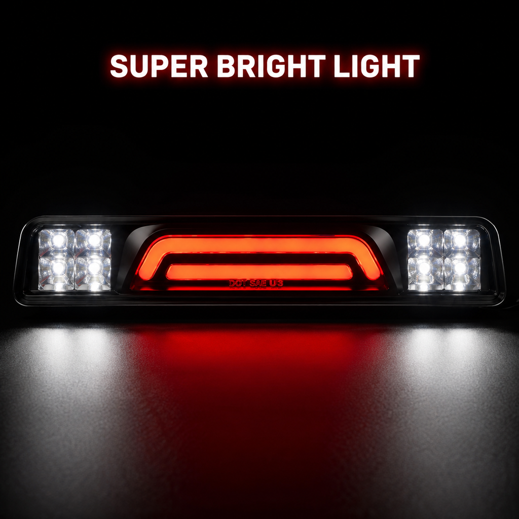 Led 3Rd Third Brake Cargo Light High Mount Stop Lamp for 2004-2008 Ford F150 Super Bright Red Rear Tail Light