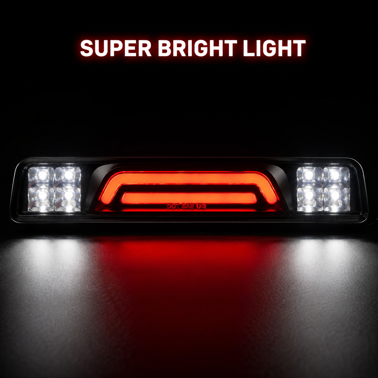 Led 3Rd Third Brake Cargo Light High Mount Stop Lamp for 2004-2008 Ford F150 Super Bright Red Rear Tail Light