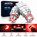 AUXITO 2Pcs Red 7440 7443 T20 LED Strobe Brake Light Bulbs 12V Flashing W21W W21/5W for Honda Civic Accord Ford F-150