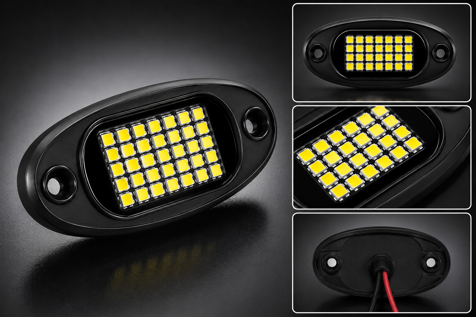 8PCS Waterproof White LED Rock Light Kit 12V – 36 LED Underbody Glow Lights for Trucks, SUVs, ATVs, UTVs, Boats & Cars