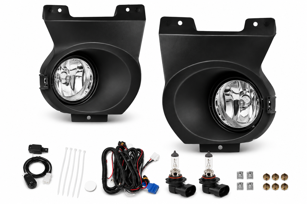 Fog Light Assembly Pair for 2011-2014 Ford F-150 Clear Lens Front Bumper Driving Lamps w/Bulbs Left & Right