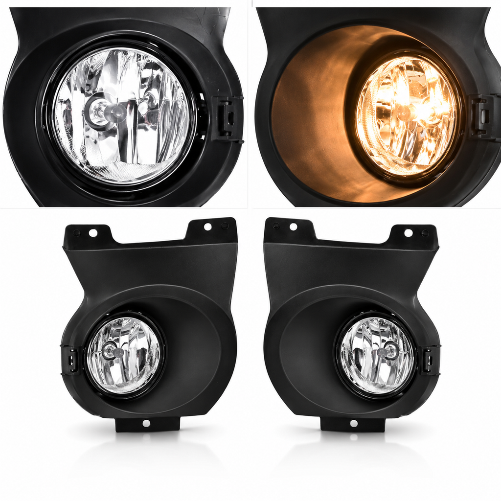 Fog Light Assembly Pair for 2011-2014 Ford F-150 Clear Lens Front Bumper Driving Lamps w/Bulbs Left & Right