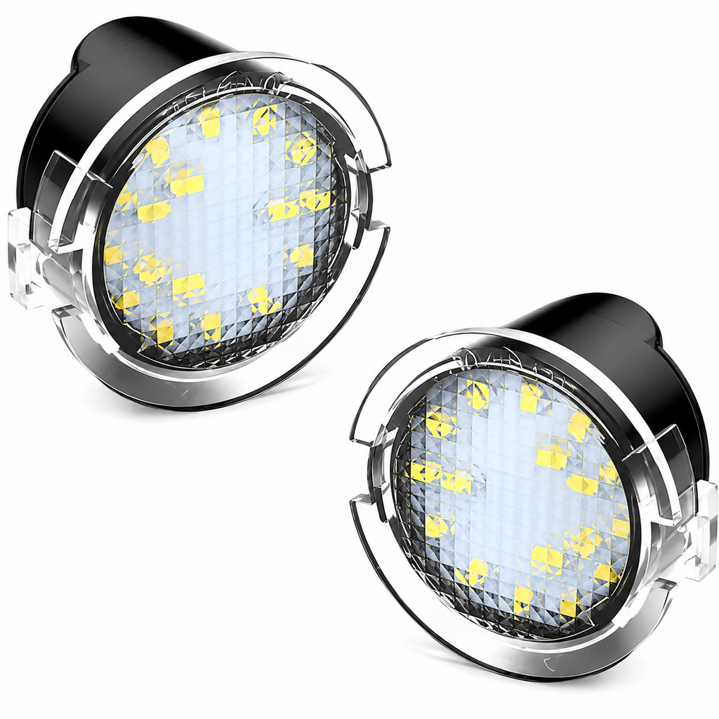 2PCS LED Side Mirror Puddle Lights for Ford F-150 Explorer Edge Expedition Flex Fusion Taurus X – 6000K White Courtesy Lights
