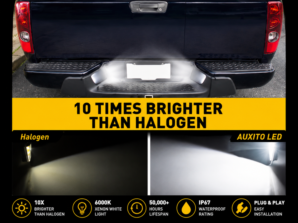 LED License Plate Light Set for Chevrolet Colorado GMC Canyon 2004-2012 Rear Bumper Lamps 6000K IP67