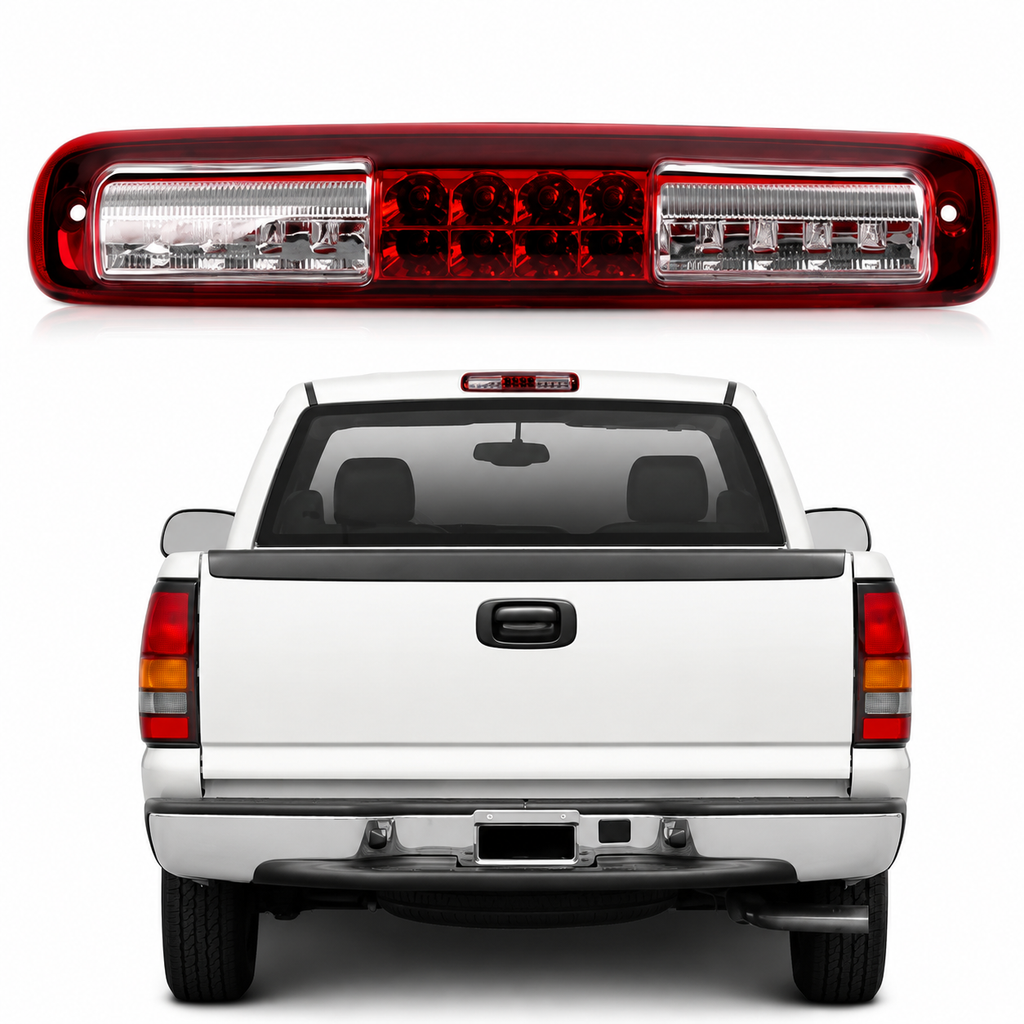 Crossdesign LED 3rd Third Brake Light for 1999-2007 Chevy Silverado GMC Sierra 1500 2500HD 3500HD High Mount Stop Light Red White
