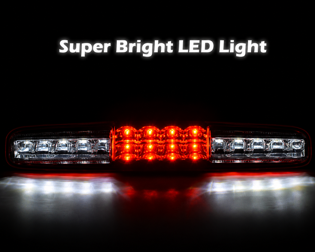 Crossdesign LED 3rd Third Brake Light for 1999-2007 Chevy Silverado GMC Sierra 1500 2500HD 3500HD High Mount Stop Light Red White