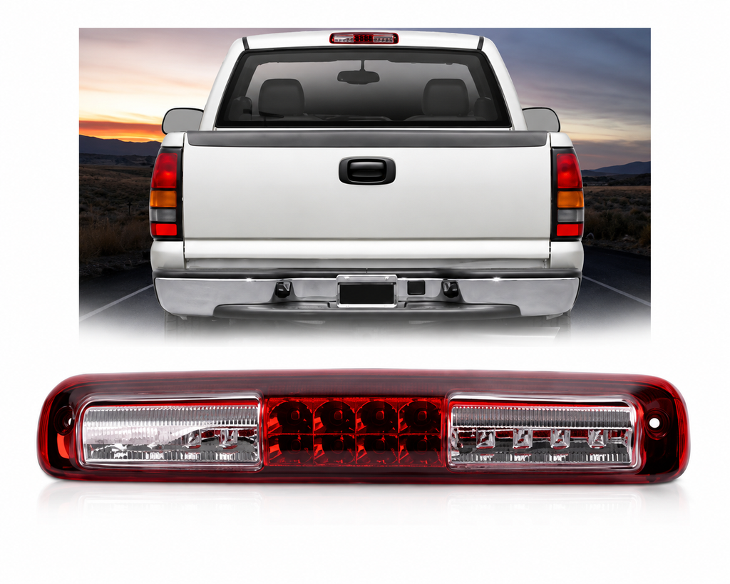 Crossdesign LED 3rd Third Brake Light for 1999-2007 Chevy Silverado GMC Sierra 1500 2500HD 3500HD High Mount Stop Light Red White