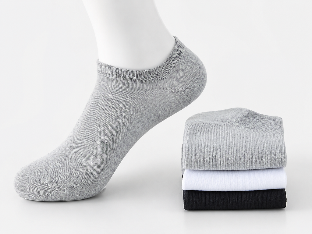 10 Pairs Thin Ankle Socks for Men and Women – Black, White, Gray