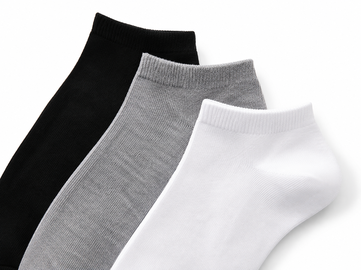 10 Pairs Thin Ankle Socks for Men and Women – Black, White, Gray