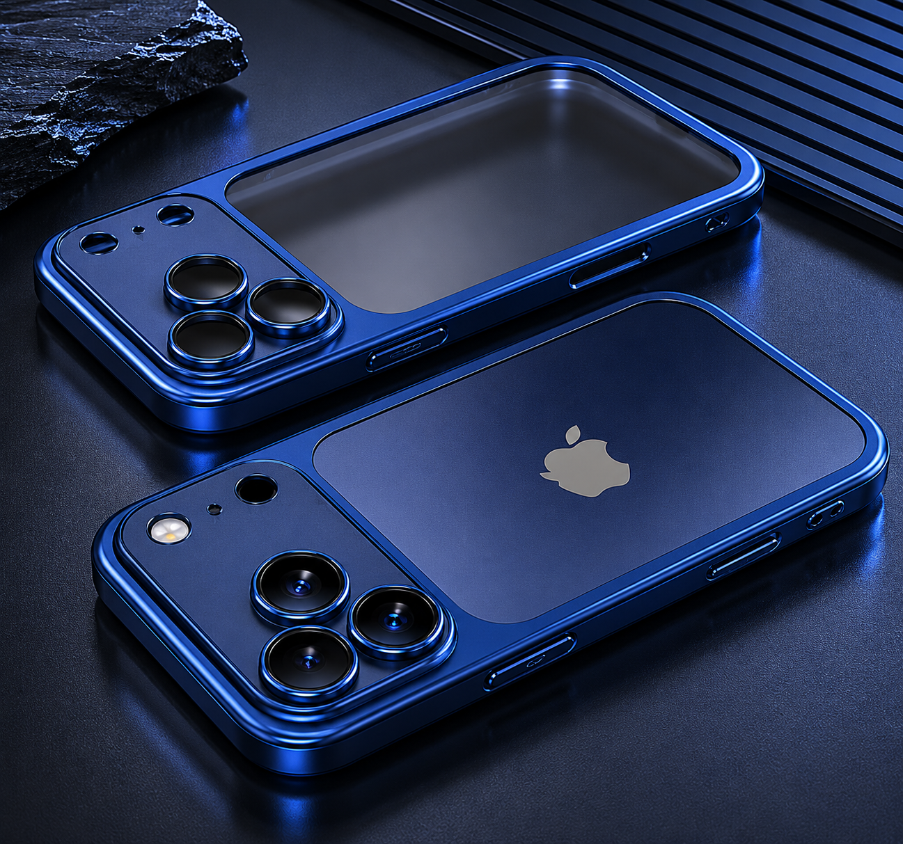 Luxury Matte Transparent Phone Case for iPhone 17/16/15/14/13/12/11 Pro Max – Shockproof Metallic Frame Cover with Camera Lens Protection