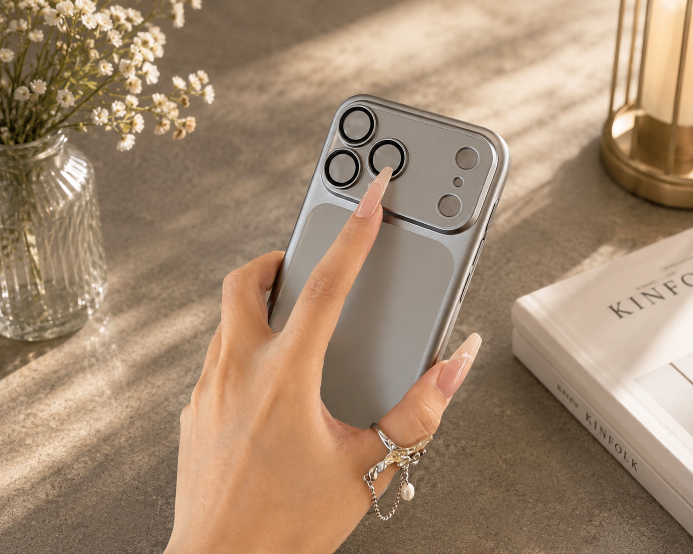 Luxury Matte Transparent Phone Case for iPhone 17/16/15/14/13/12/11 Pro Max – Shockproof Metallic Frame Cover with Camera Lens Protection