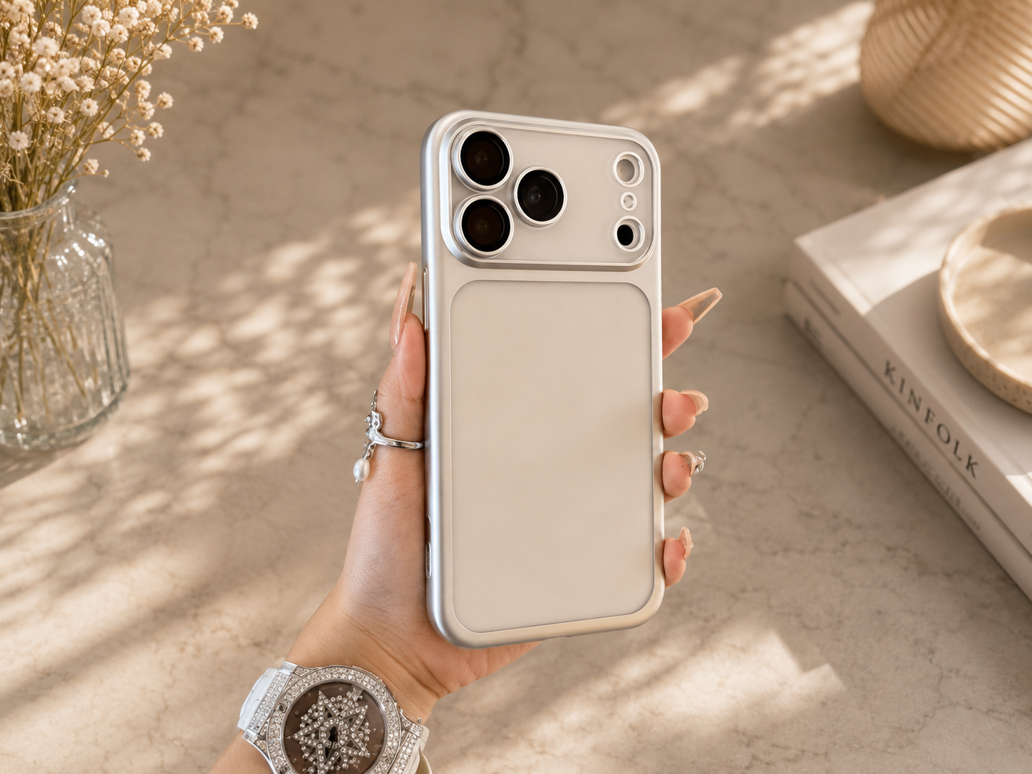 Luxury Matte Transparent Phone Case for iPhone 17/16/15/14/13/12/11 Pro Max – Shockproof Metallic Frame Cover with Camera Lens Protection