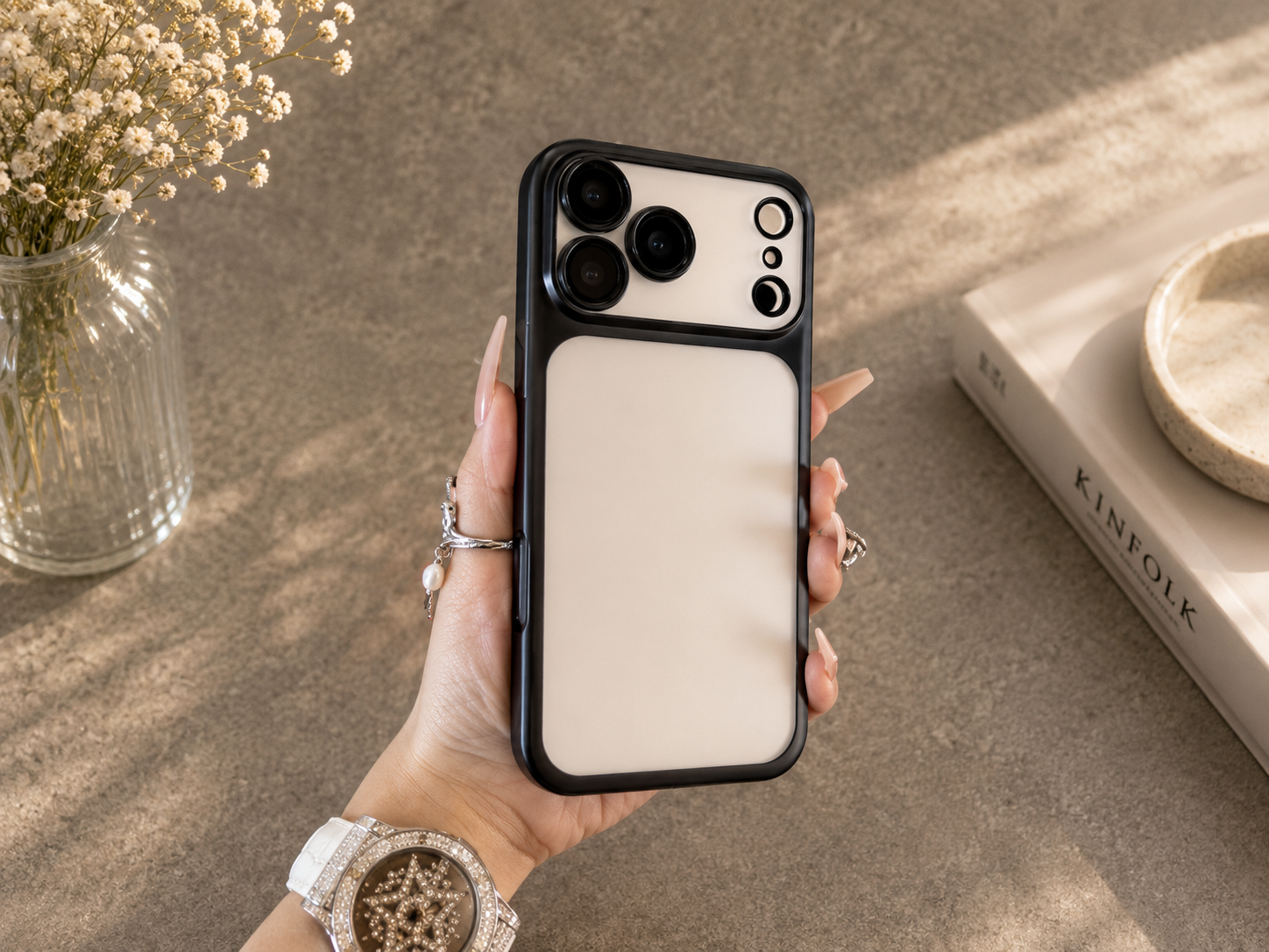 Luxury Matte Transparent Phone Case for iPhone 17/16/15/14/13/12/11 Pro Max – Shockproof Metallic Frame Cover with Camera Lens Protection
