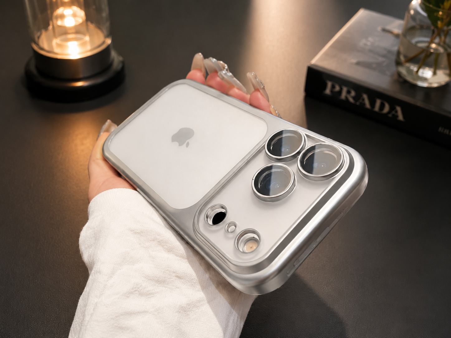 Luxury Matte Transparent Phone Case for iPhone 17/16/15/14/13/12/11 Pro Max – Shockproof Metallic Frame Cover with Camera Lens Protection